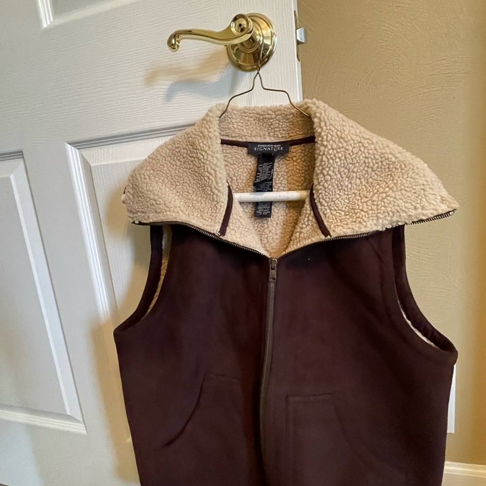 Suede and Sherpa vest